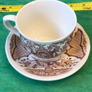 Fair Winds vintage cup and saucer, NYS Seal, Sailors Farewell, vintage , England